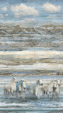 Northcott Digital - Running Free DP28587 42 Blue Multi Horse Ombre 24" PANEL By The PANEL (Not Strictly By The Yard)