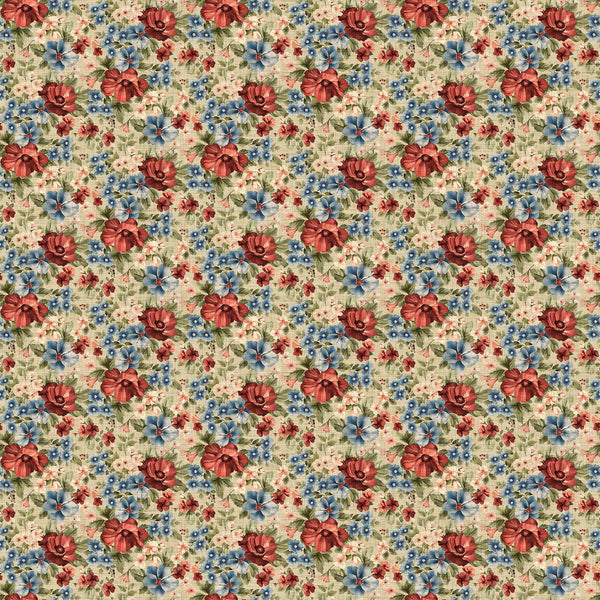 Northcott Farmhouse Sampler DP28601 12 Beige Multi Packed Floral By The Yard