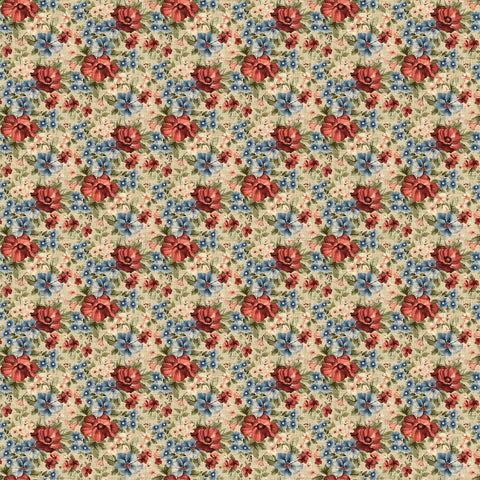 Northcott Farmhouse Sampler DP28601 12 Beige Multi Packed Floral By The Yard