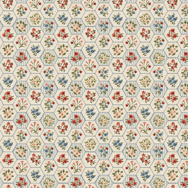 Northcott Farmhouse Sampler DP28603 11 Cream Multi Sampler By The Yard