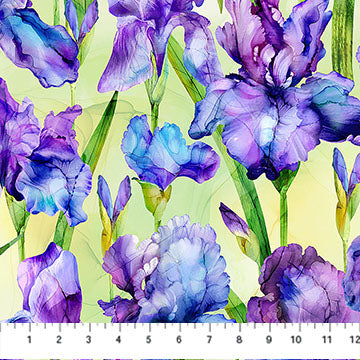 Northcott Infatuation DP28613 74 Green Iris Feature By The Yard