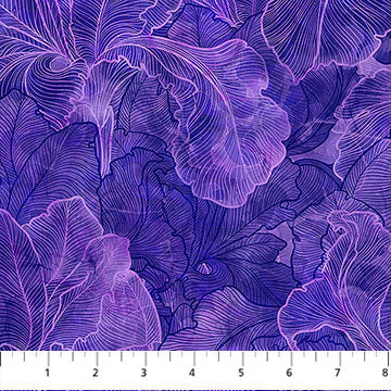Northcott Infatuation DP28615 88 Purple Iris Texture By The Yard