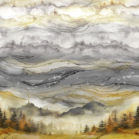 Northcott Digital - Misty Morning DP28647 94 Gray Multi Ombre By The Yard