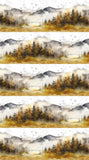 Northcott Digital - Misty Morning DP28648 54 Ochre Multi Border Stripe By The Yard