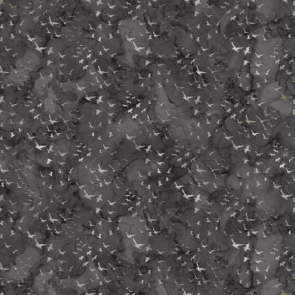 Northcott Digital - Misty Morning DP28651 99 Black Birds By The Yard