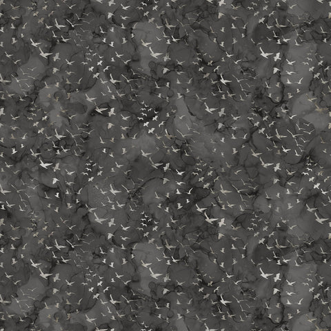Northcott Digital - Misty Morning DP28651 99 Black Birds By The Yard