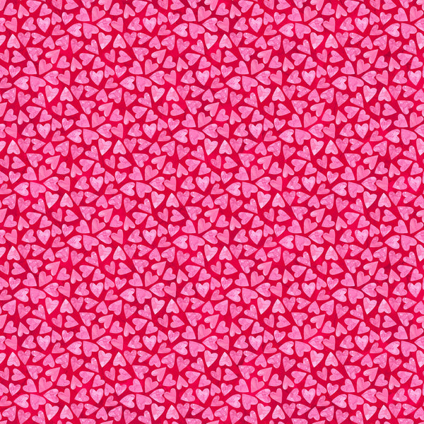 Northcott Forever Love DP28669 24 Red Multi Small Hearts By The Yard
