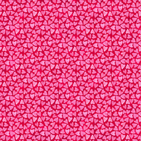 Northcott Forever Love DP28669 24 Red Multi Small Hearts By The Yard