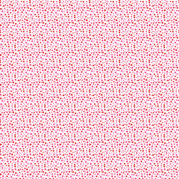Northcott Forever Love DP28670 10 White Multi Mini Hearts By The Yard