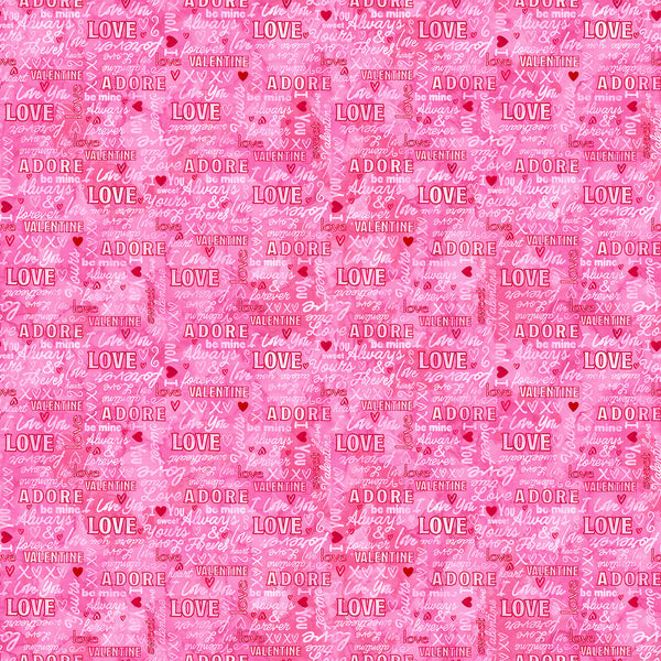 Northcott Forever Love DP28673 21 Light Pink Words By The Yard