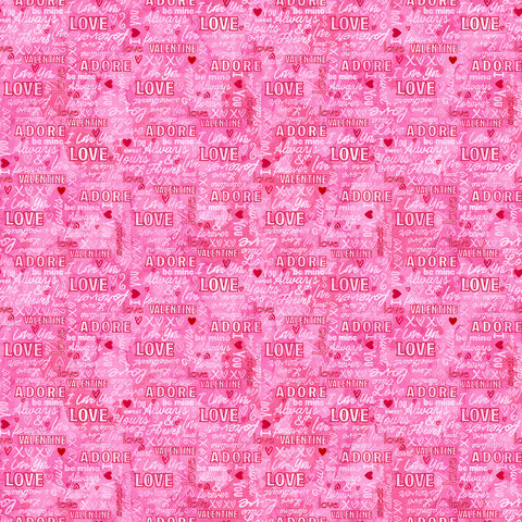 Northcott Forever Love DP28673 21 Light Pink Words By The Yard