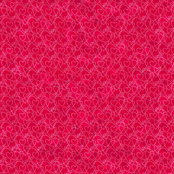 Northcott Forever Love DP28674 24 Red Heart Texture By The Yard