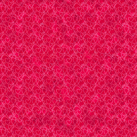 Northcott Forever Love DP28674 24 Red Heart Texture By The Yard