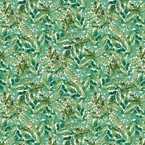 Northcott Luscious DP28752 11 Cream Multi Ferns By The Yard