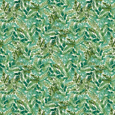 Northcott Luscious DP28752 11 Cream Multi Ferns By The Yard