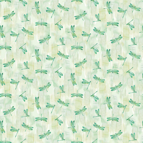 Northcott Luscious DP28754 72 Pale Green Dragonflies By The Yard