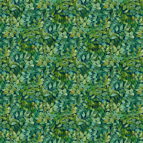 Northcott Luscious DP28755 69 Teal Multi Packed Leaves By The Yard