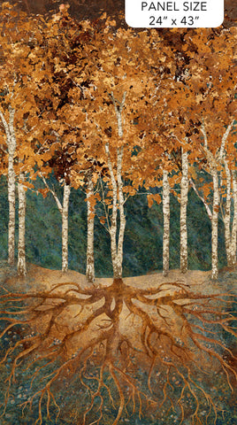 Northcott Digital Stonehenge Rooted DP28765 69 Teal Multi Rooted 24" PANEL By The PANEL (Not Strictly By The Yard)