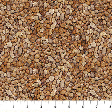 Northcott Digital Stonehenge Rooted DP28768 37 Rust Pebbles By The Yard