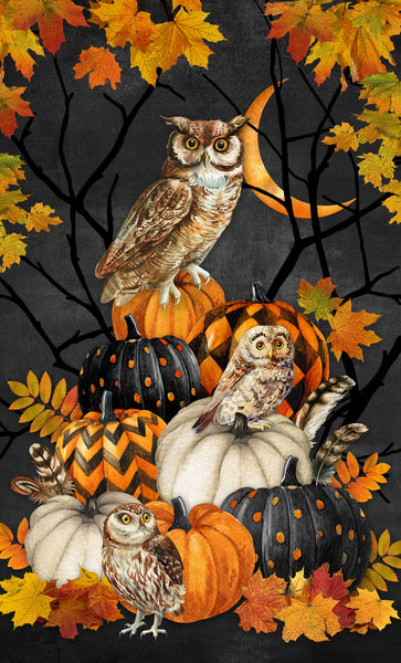 Northcott Night Owl DP28842 96 Charcoal Multi Night Owl 26" PANEL By The PANEL (Not Strictly By The Yard)