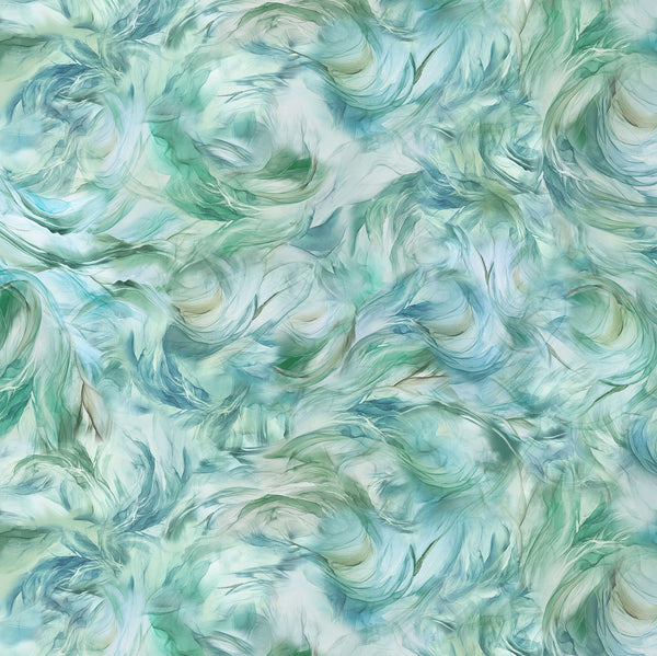 Northcott Raven's Call DP28952 64 Light Teal Swirl Texture By The Yard