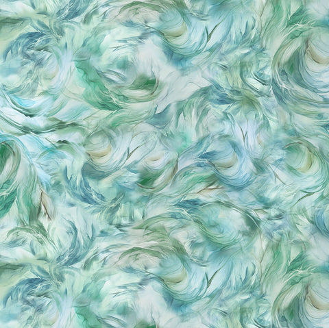 Northcott Raven's Call DP28952 64 Light Teal Swirl Texture By The Yard