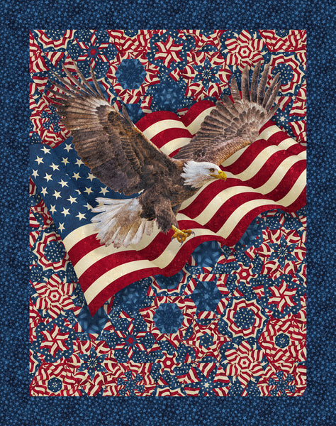 Northcott Digital - Stars & Stripes 14 DP29040 49 Navy Multi 34" PANEL By The PANEL (Not Strictly By The Yard)