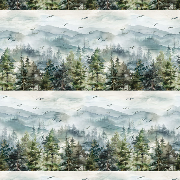 Northcott Altitude DP29155 43 Blue Multi Border Stripe By The Yard