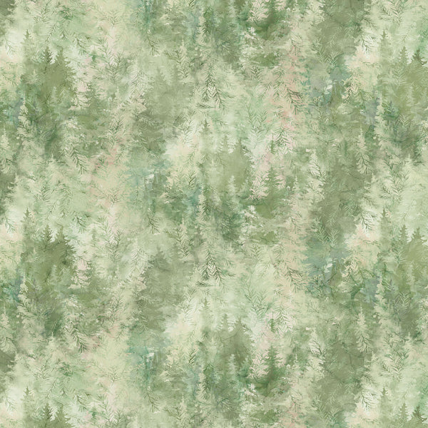 Northcott Altitude DP29156 73 Green Multi Trees By The Yard