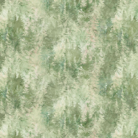 Northcott Altitude DP29156 73 Green Multi Trees By The Yard