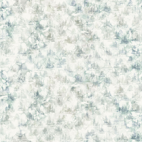 Northcott Altitude DP29157 10 Off White/Blue Mini Trees By The Yard
