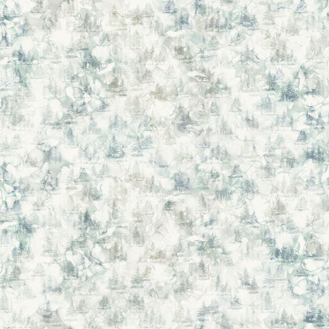 Northcott Altitude DP29157 10 Off White/Blue Mini Trees By The Yard