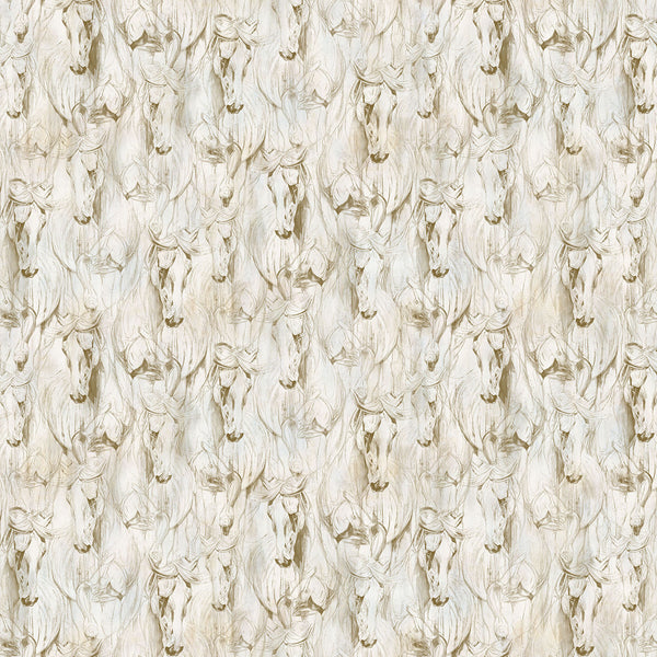 Northcott Shadow & Light DP29222 12 Cream Horse Toile By The Yard