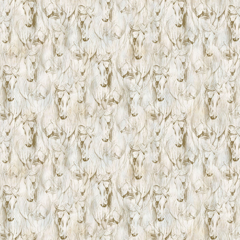 Northcott Shadow & Light DP29222 12 Cream Horse Toile By The Yard