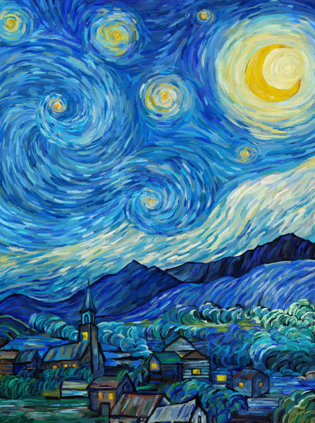 Northcott Starry Night DP29260 46 Dark Blue Multi Starry Night 32" PANEL By The PANEL (Not Strictly By The Yard)