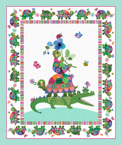Northcott Topsy Turtles DP29315 10 White Multi 36" PANEL By The PANEL (Not Strictly By The Yard)