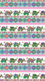 Northcott Topsy Turtles DP29316 10 White Multi Border Stripe By The Yard