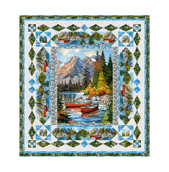 Northcott - Canoe Lake DQ3681 Autumn Peace Digital Shop Sample 69" x 75"