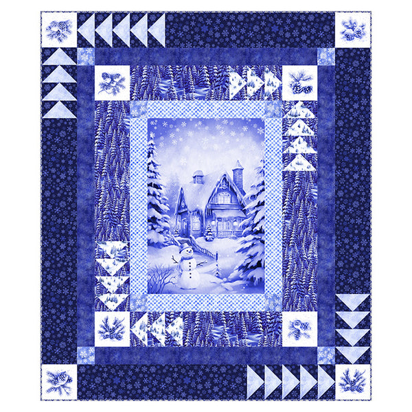 Northcott - Winter Twilight DQ43105 Silent Snowy Night Digital Shop Sample 56" x 66"