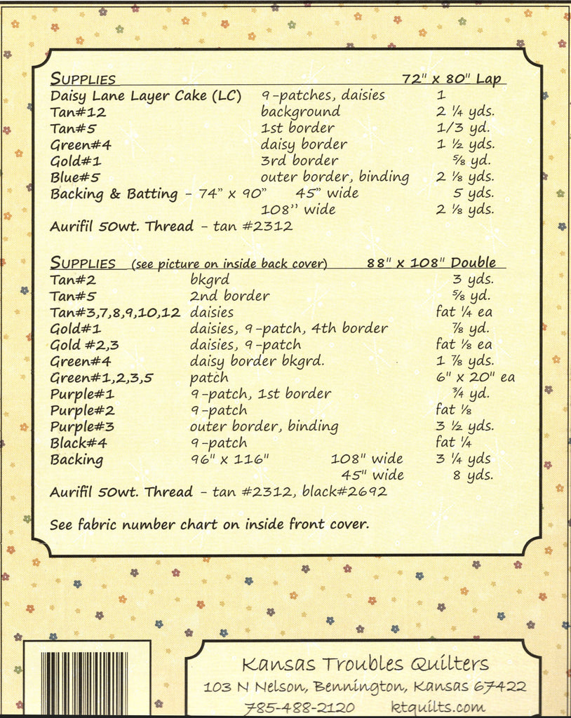 DAISY CHAIN Kansas Troubles Quilters' Pattern 24141 Jordan Fabrics