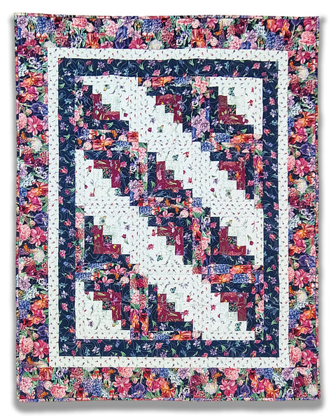 Log Cabin Quilt 44 x 54" Fully Finished Sample Quilt - Deborah's Garden