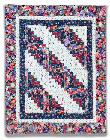 Log Cabin Quilt 44 x 54" Fully Finished Sample Quilt - Deborah's Garden