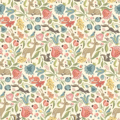 Poppie Cotton Wildwood Dwellings WW25100 Deer Meadow Cream By The Yard