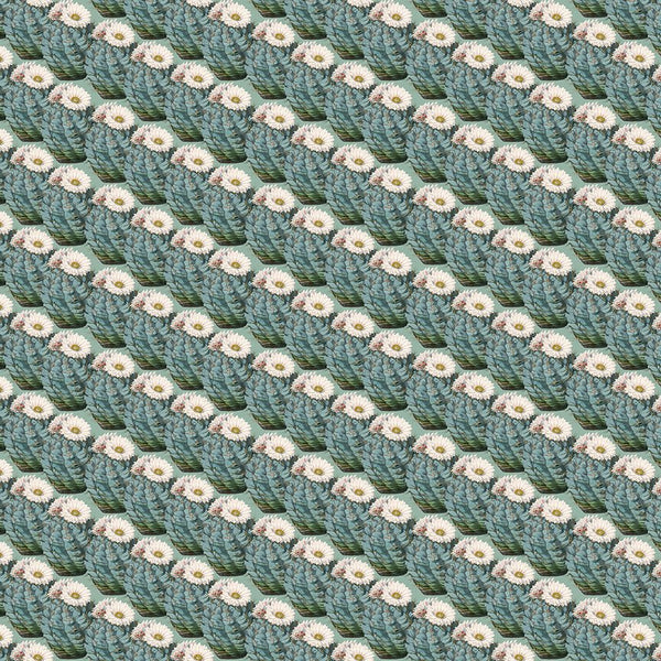 Blank Quilting Desert Bloom 2887 66 Green Cacti With White Flowers On The Bias By The Yard