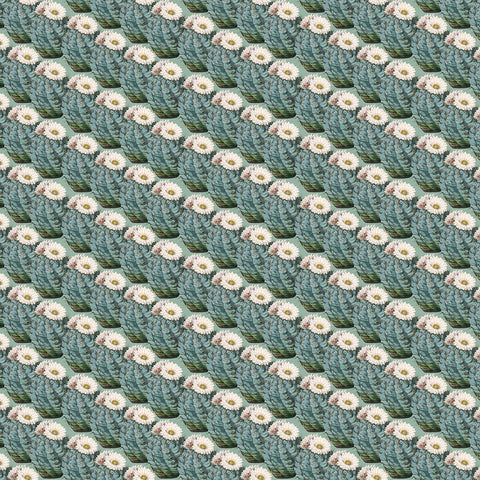 Blank Quilting Desert Bloom 2887 66 Green Cacti With White Flowers On The Bias By The Yard