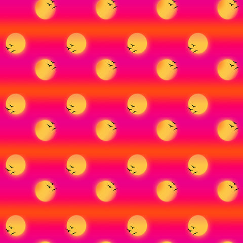 Blank Quilting Desert Bloom 2892 33 Orange Sunset With Birds By The Yard