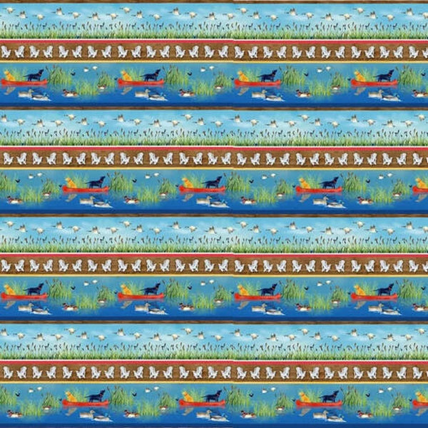 Henry Glass & Co. Dockside 9780 71 Multi Novelty Lake Stripe By The Yard