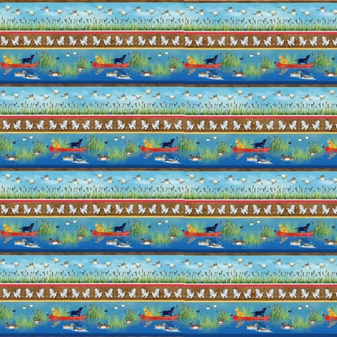 Henry Glass & Co. Dockside 9780 71 Multi Novelty Lake Stripe By The Yard