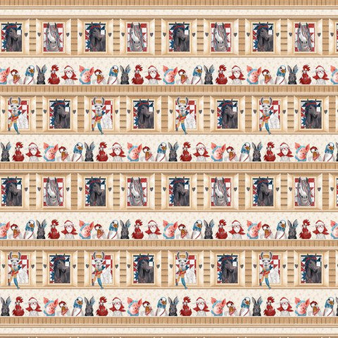 Blank Quilting Dressed Up On The Farm 3096 41 Ivory Far Border Stripe By The Yard