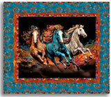 3 Wishes Fabrics/Studio E - Drinkers Of The Wind 22362 Multi Galloping Beauties 36" Panel By The PANEL (not strictly by the yard)